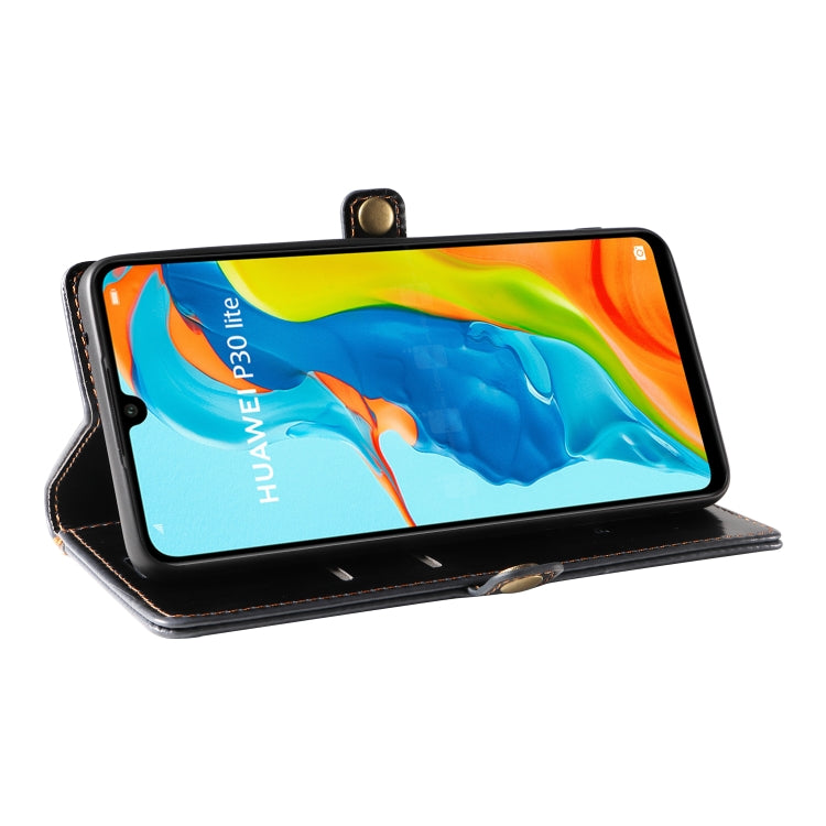 For Huawei P30 Lite GQUTROBE RFID Blocking Oil Wax Leather Phone Case