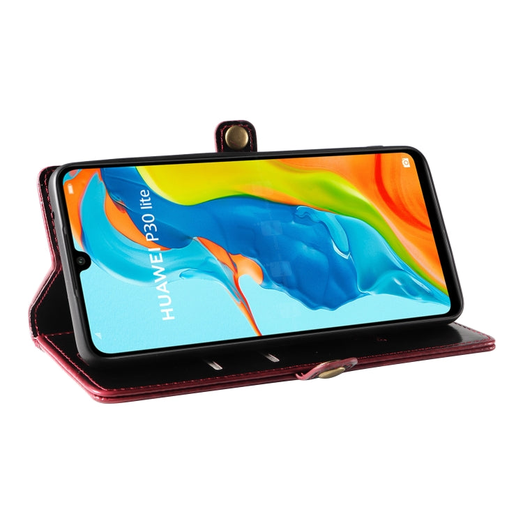 For Huawei P30 Lite GQUTROBE RFID Blocking Oil Wax Leather Phone Case