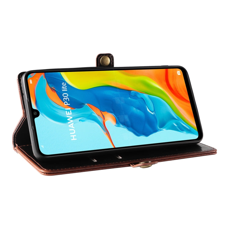 For Huawei P30 Lite GQUTROBE RFID Blocking Oil Wax Leather Phone Case
