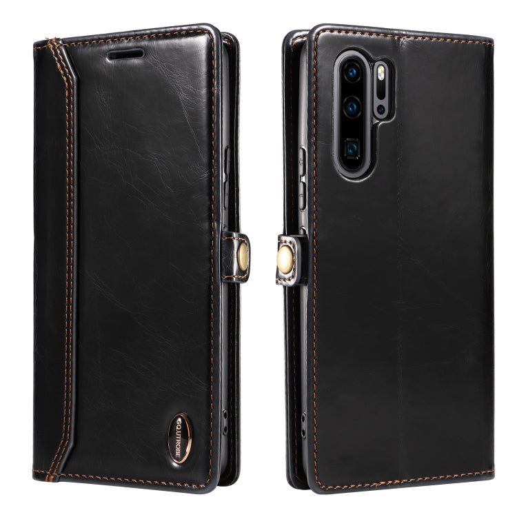 For Huawei P30 Pro GQUTROBE RFID Blocking Oil Wax Leather Phone Case