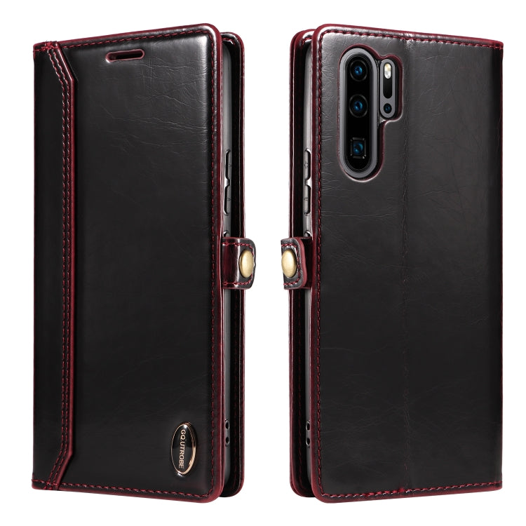 For Huawei P30 Pro GQUTROBE RFID Blocking Oil Wax Leather Phone Case