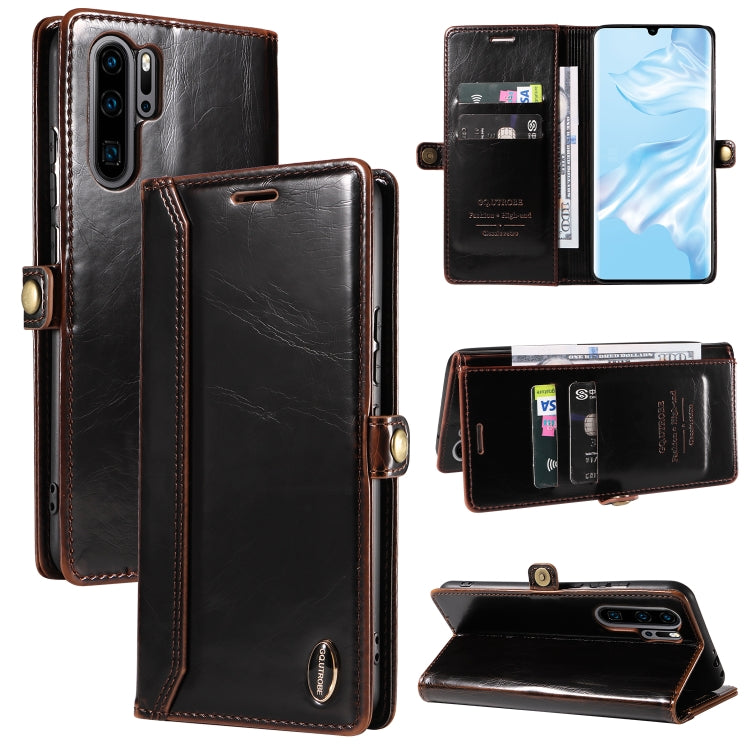 For Huawei P30 Pro GQUTROBE RFID Blocking Oil Wax Leather Phone Case