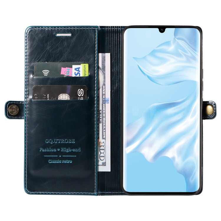 For Huawei P30 Pro GQUTROBE RFID Blocking Oil Wax Leather Phone Case