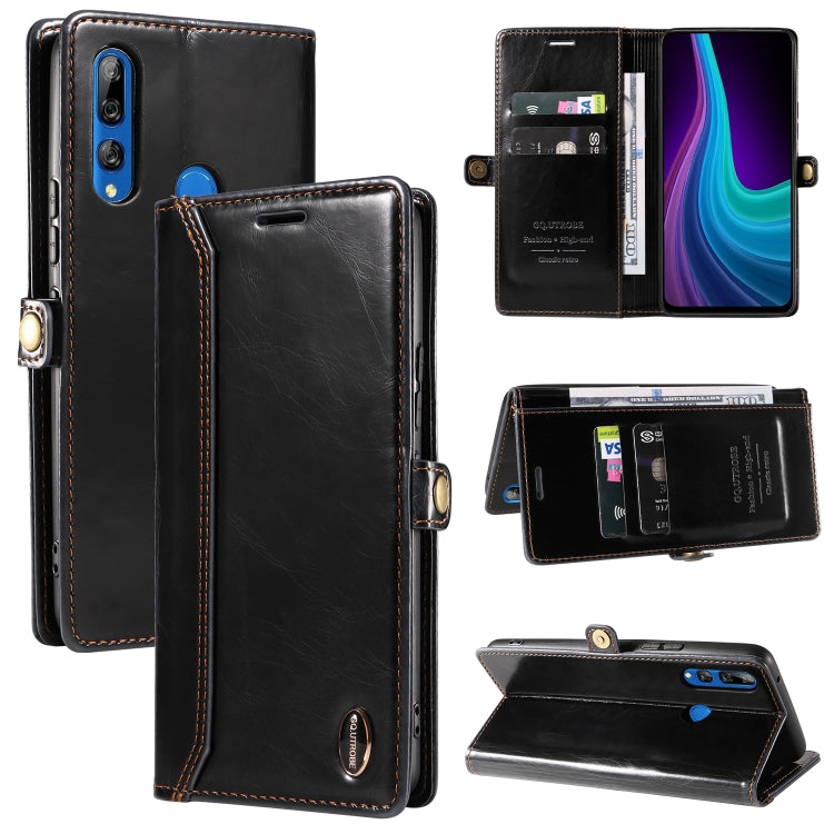 For Huawei P Smart Z / Y9 Prime GQUTROBE RFID Blocking Oil Wax Leather Phone Case
