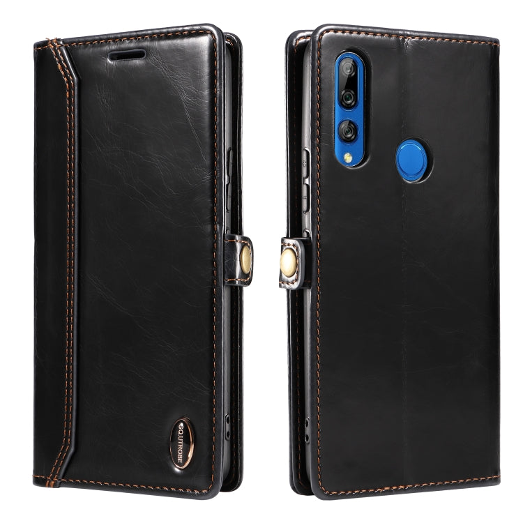 For Huawei P Smart Z / Y9 Prime GQUTROBE RFID Blocking Oil Wax Leather Phone Case