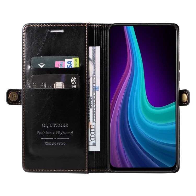 For Huawei P Smart Z / Y9 Prime GQUTROBE RFID Blocking Oil Wax Leather Phone Case