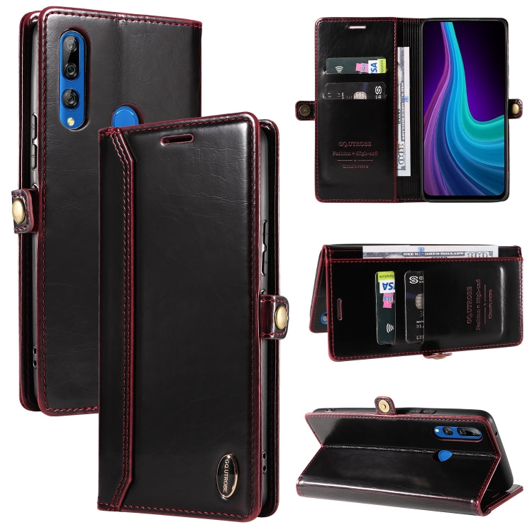 For Huawei P Smart Z / Y9 Prime GQUTROBE RFID Blocking Oil Wax Leather Phone Case