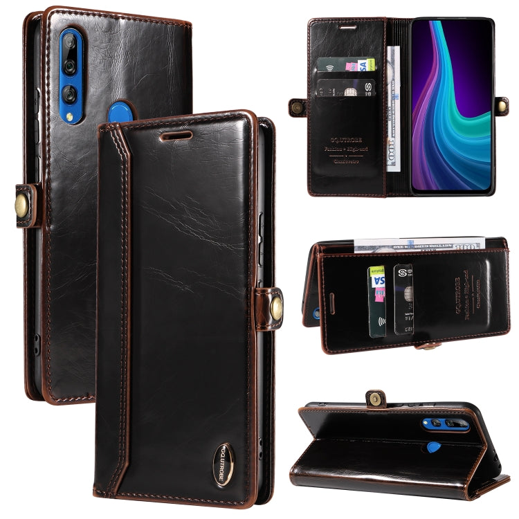 For Huawei P Smart Z / Y9 Prime GQUTROBE RFID Blocking Oil Wax Leather Phone Case