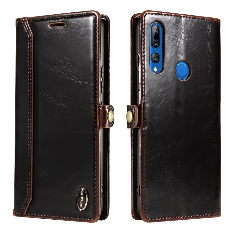 For Huawei P Smart Z / Y9 Prime GQUTROBE RFID Blocking Oil Wax Leather Phone Case