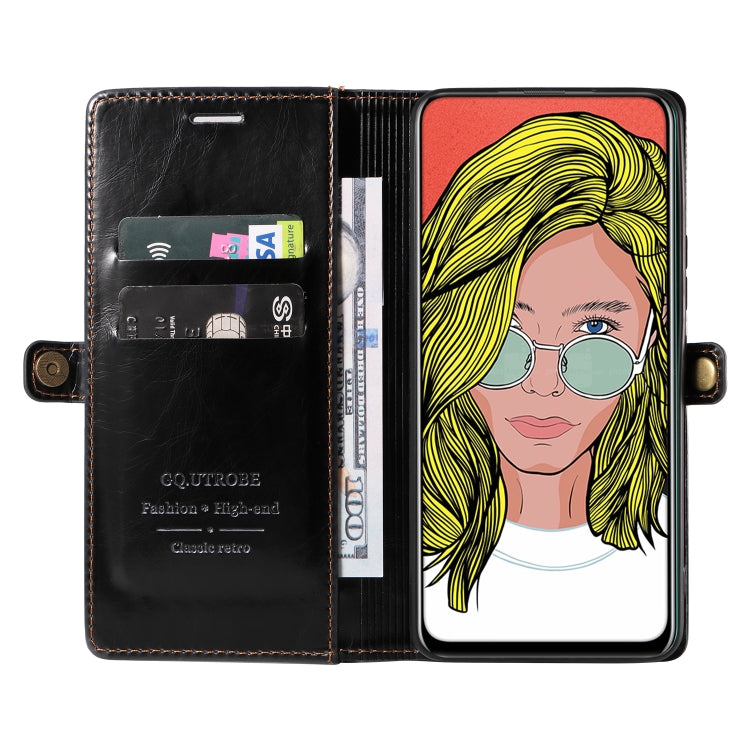 For Huawei P Smart 2019 GQUTROBE RFID Blocking Oil Wax Leather Phone Case