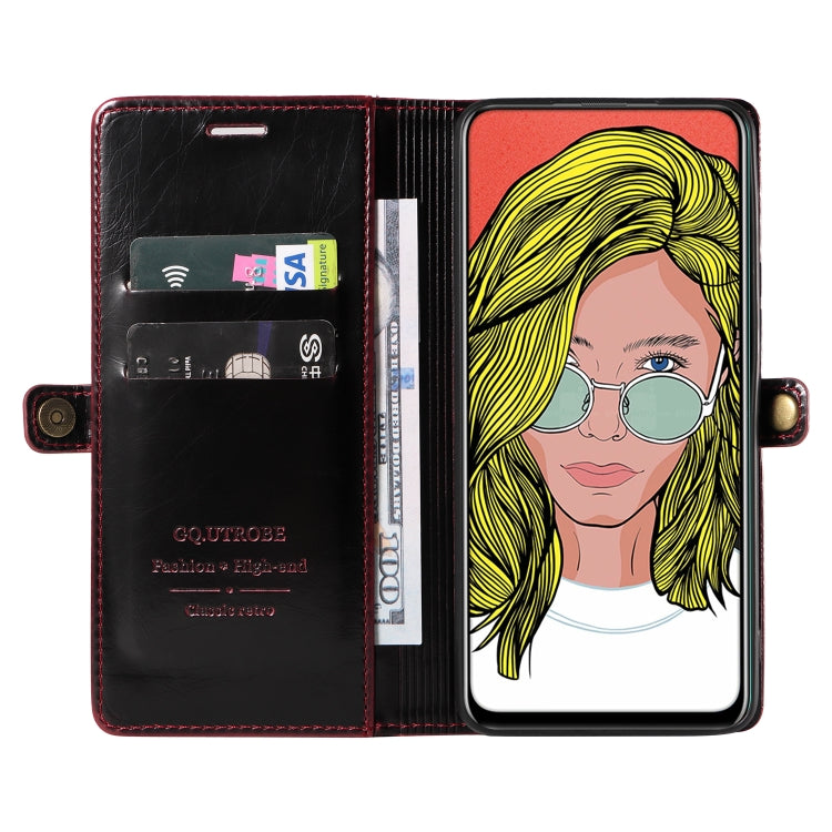 For Huawei P Smart 2019 GQUTROBE RFID Blocking Oil Wax Leather Phone Case