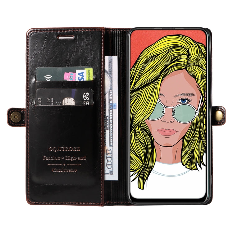 For Huawei P Smart 2019 GQUTROBE RFID Blocking Oil Wax Leather Phone Case
