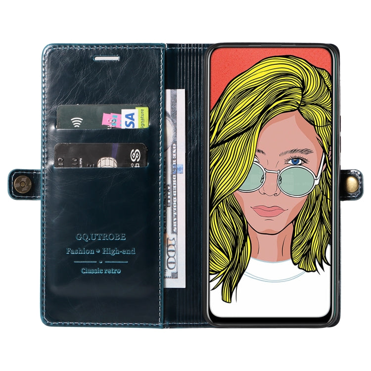 For Huawei P Smart 2019 GQUTROBE RFID Blocking Oil Wax Leather Phone Case