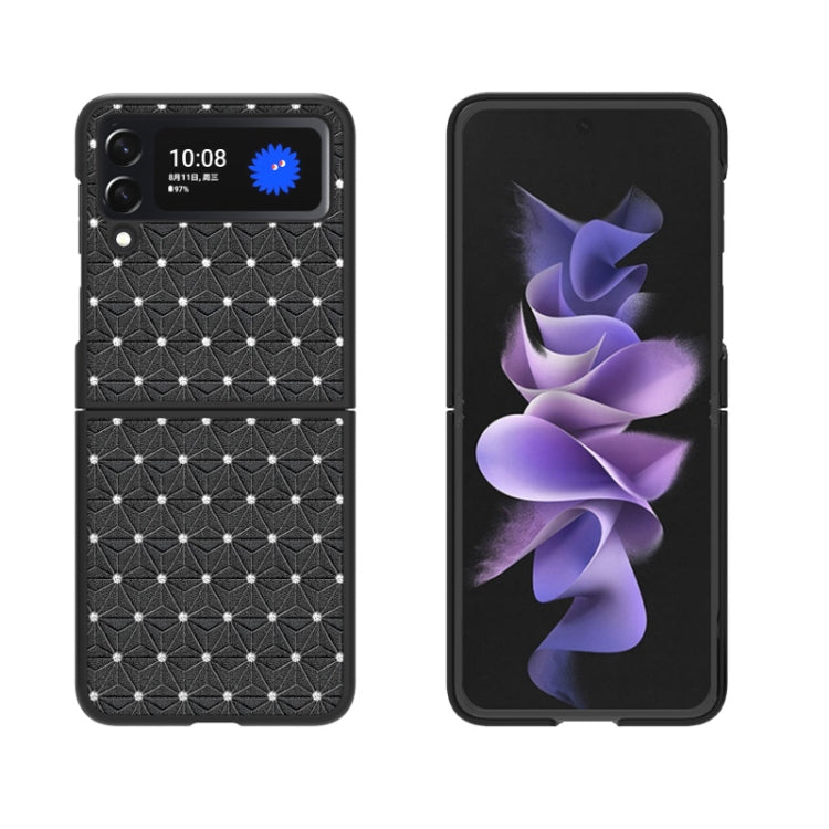 For Samsung Galaxy Z Flip3 5G Flash Drill Leather Shockproof Protective Phone Case