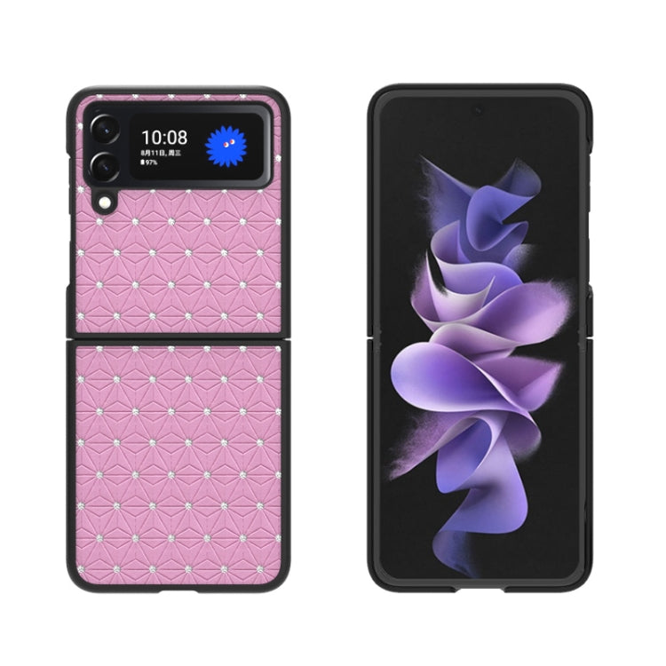 For Samsung Galaxy Z Flip4 Flash Drill Leather Shockproof Protective Phone Case