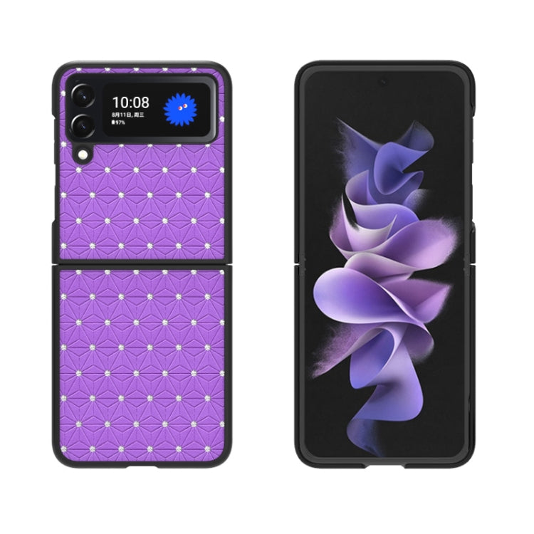 For Samsung Galaxy Z Flip4 Flash Drill Leather Shockproof Protective Phone Case