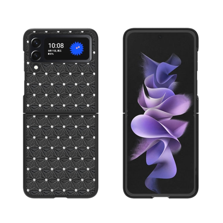 For Samsung Galaxy Z Flip4 Flash Drill Leather Shockproof Protective Phone Case