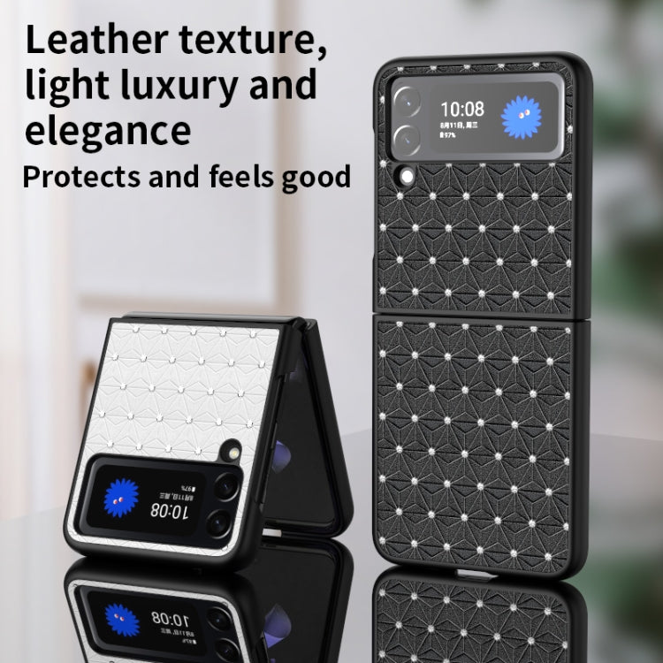 For Samsung Galaxy Z Flip4 Flash Drill Leather Shockproof Protective Phone Case