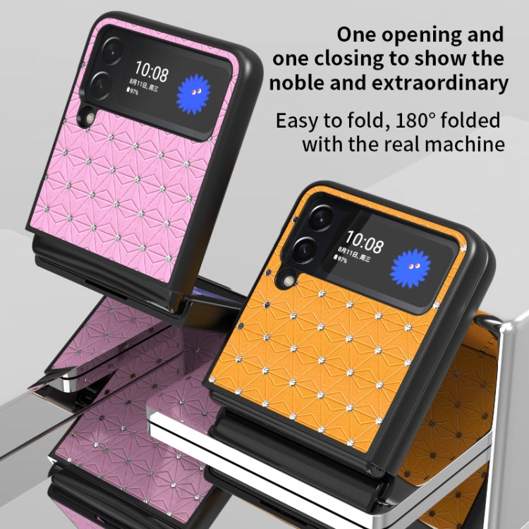 For Samsung Galaxy Z Flip4 Flash Drill Leather Shockproof Protective Phone Case