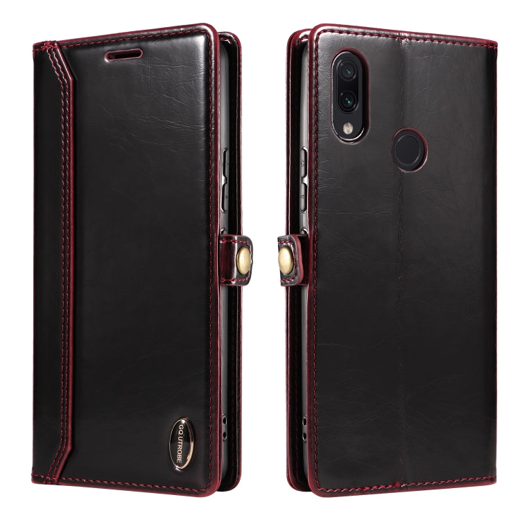 For Xiaomi Redmi Note 7 GQUTROBE RFID Blocking Oil Wax Leather Phone Case