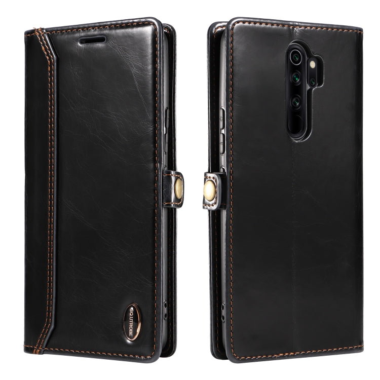 For Xiaomi Redmi Note 8 Pro GQUTROBE RFID Blocking Oil Wax Leather Phone Case