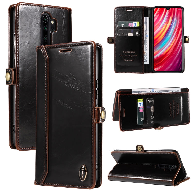 For Xiaomi Redmi Note 8 Pro GQUTROBE RFID Blocking Oil Wax Leather Phone Case