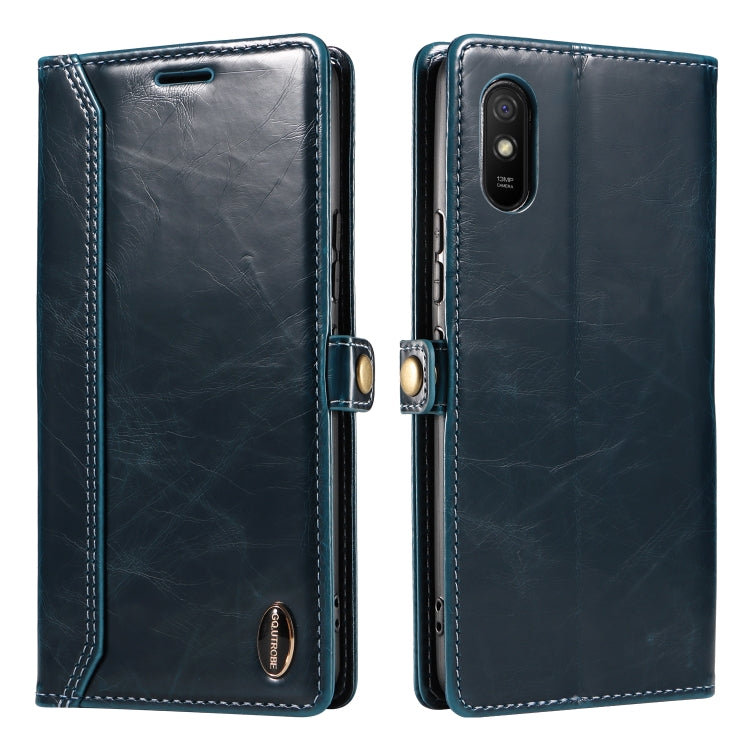 For Xiaomi Redmi 9A GQUTROBE RFID Blocking Oil Wax Leather Phone Case