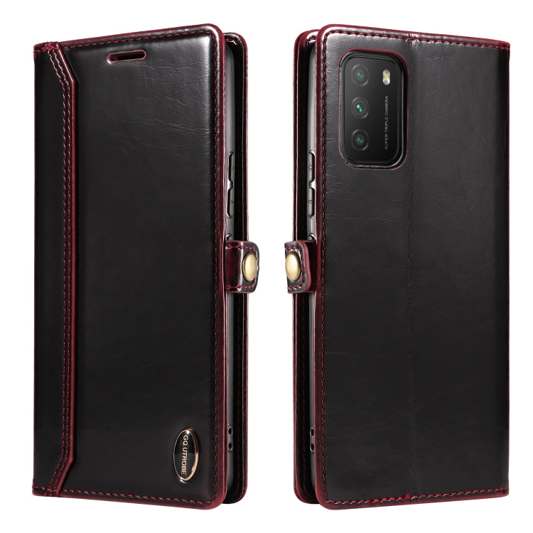 For Xiaomi Redmi 9T / Poco M3 GQUTROBE RFID Blocking Oil Wax Leather Phone Case