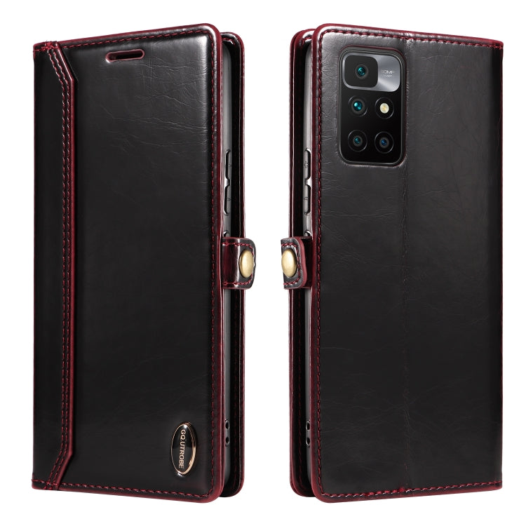 For Xiaomi Redmi 10 GQUTROBE RFID Blocking Oil Wax Leather Phone Case