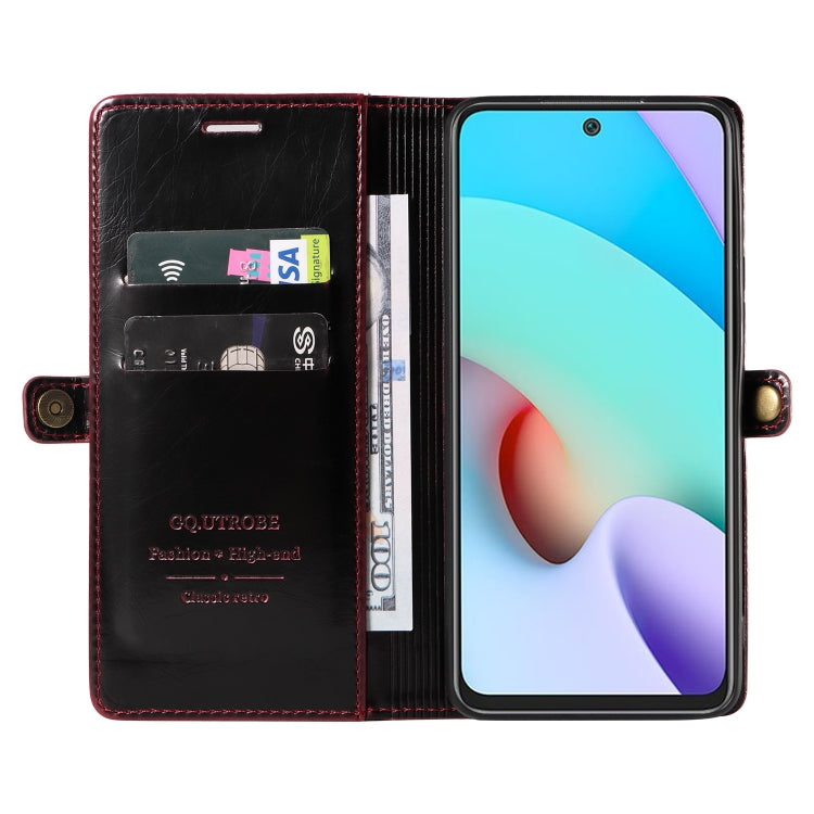 For Xiaomi Redmi 10 GQUTROBE RFID Blocking Oil Wax Leather Phone Case