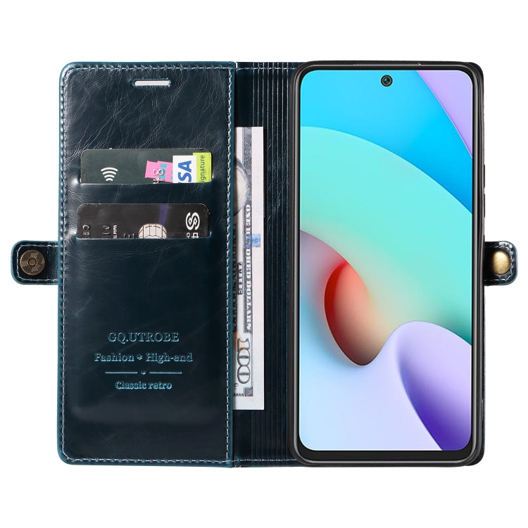 For Xiaomi Redmi 10 GQUTROBE RFID Blocking Oil Wax Leather Phone Case