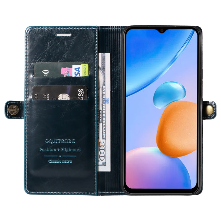 For Xiaomi Redmi 10 5G GQUTROBE RFID Blocking Oil Wax Leather Phone Case