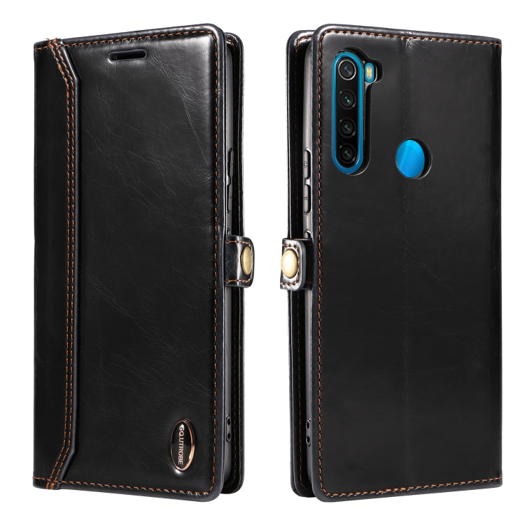 For Xiaomi Redmi Note 8T GQUTROBE RFID Blocking Oil Wax Leather Phone Case