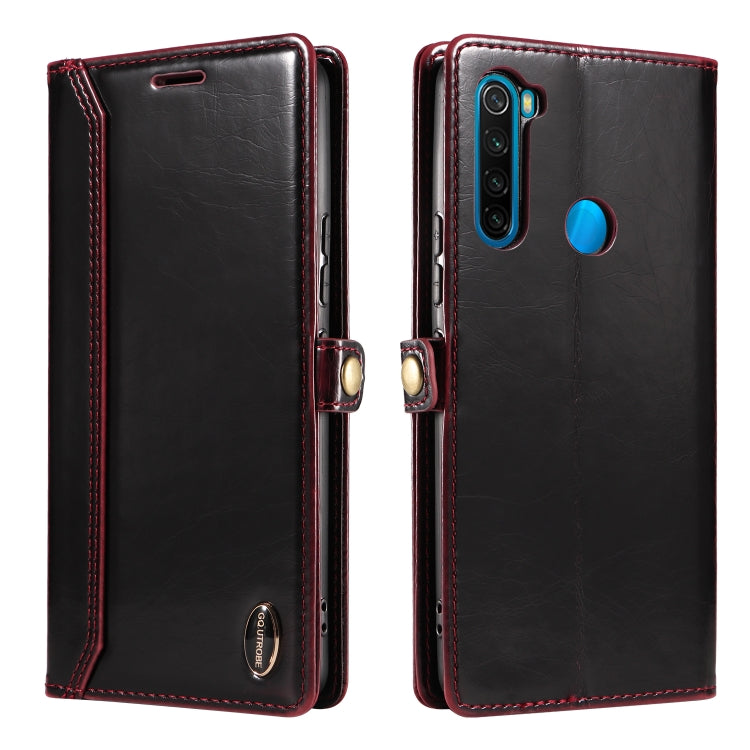 For Xiaomi Redmi Note 8T GQUTROBE RFID Blocking Oil Wax Leather Phone Case