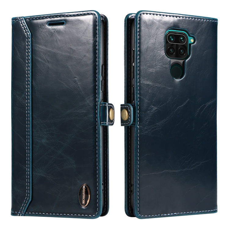 For Xiaomi Redmi Note 9 GQUTROBE RFID Blocking Oil Wax Leather Phone Case