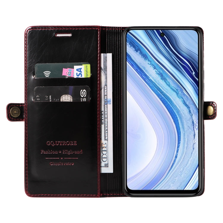 For Xiaomi Redmi Note 9S GQUTROBE RFID Blocking Oil Wax Leather Phone Case