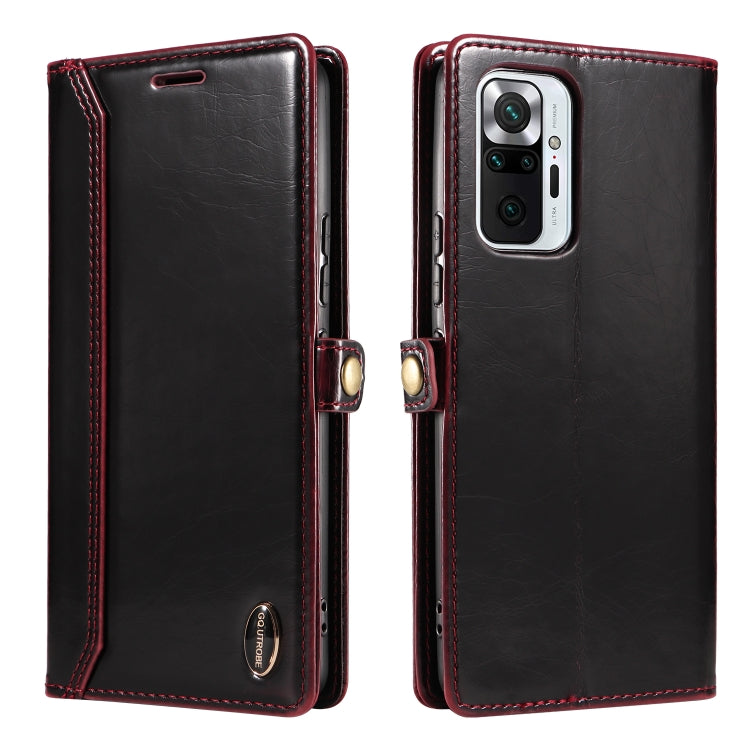 For Xiaomi Redmi Note 10 Pro 4G GQUTROBE RFID Blocking Oil Wax Leather Phone Case