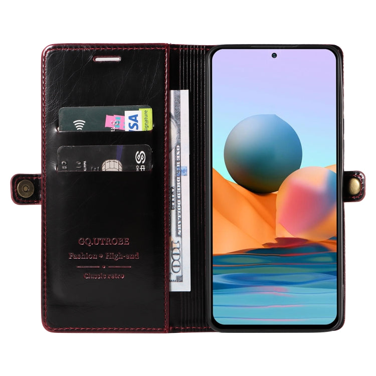For Xiaomi Redmi Note 10 Pro 4G GQUTROBE RFID Blocking Oil Wax Leather Phone Case