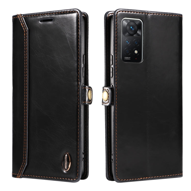 For Xiaomi Redmi Note 11 Pro 4G GQUTROBE RFID Blocking Oil Wax Leather Phone Case