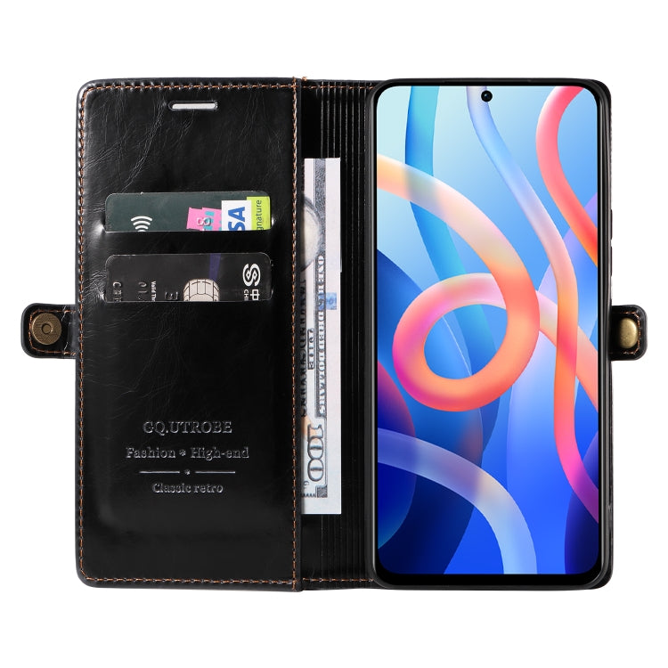 For Xiaomi Redmi Note 11 5G GQUTROBE RFID Blocking Oil Wax Leather Phone Case