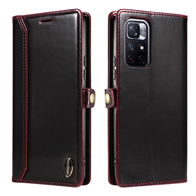 For Xiaomi Redmi Note 11 5G GQUTROBE RFID Blocking Oil Wax Leather Phone Case