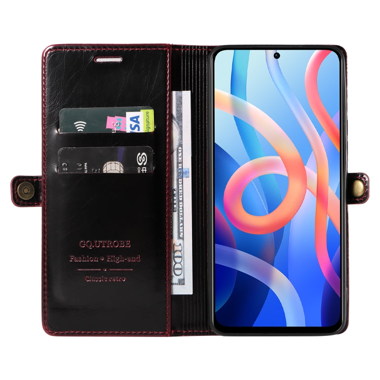 For Xiaomi Redmi Note 11 5G GQUTROBE RFID Blocking Oil Wax Leather Phone Case
