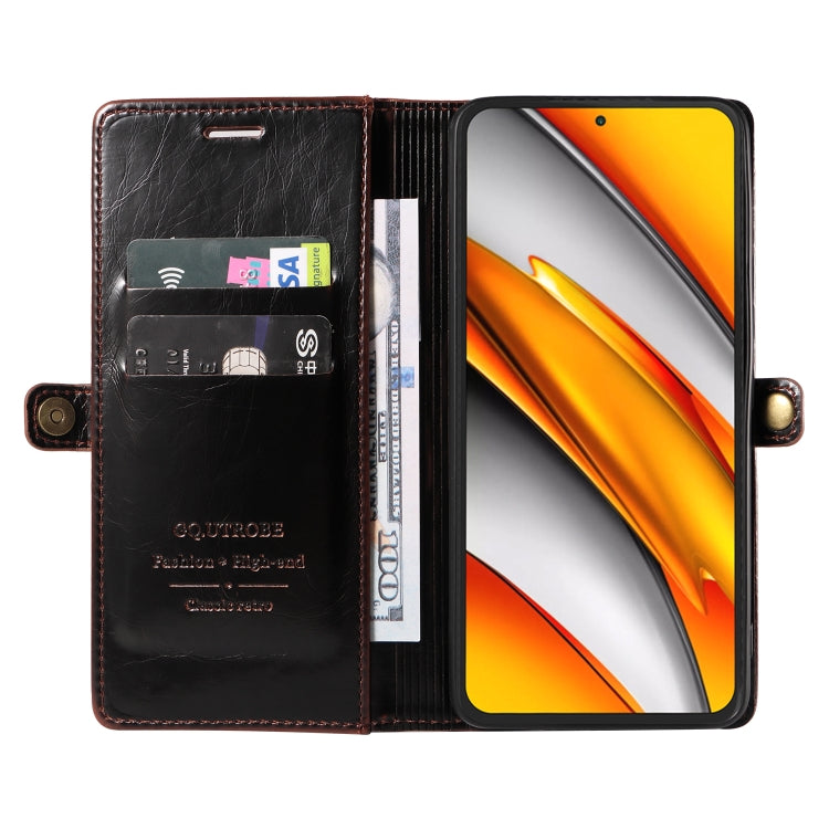 For Xiaomi Poco F3 / Redmi K40 GQUTROBE RFID Blocking Oil Wax Leather Phone Case