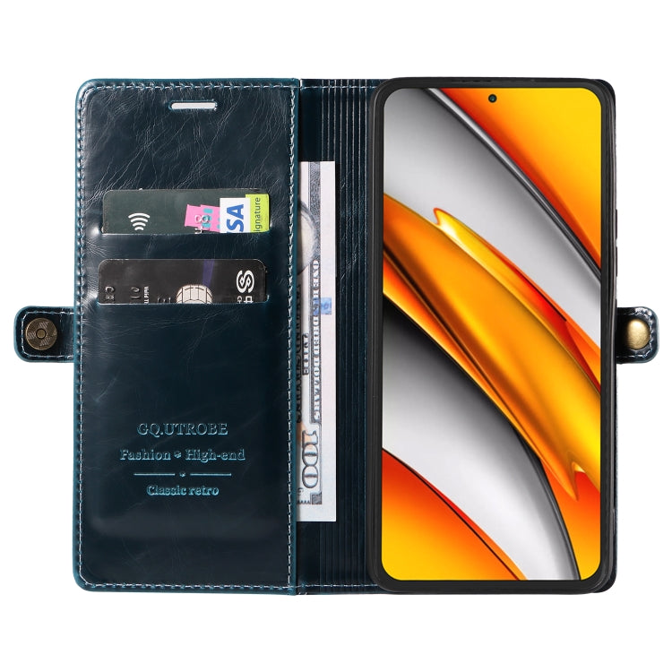 For Xiaomi Poco F3 / Redmi K40 GQUTROBE RFID Blocking Oil Wax Leather Phone Case