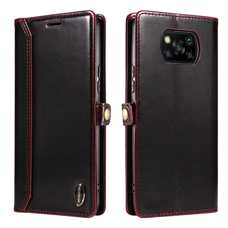 For Xiaomi Poco X3 NFC GQUTROBE RFID Blocking Oil Wax Leather Phone Case