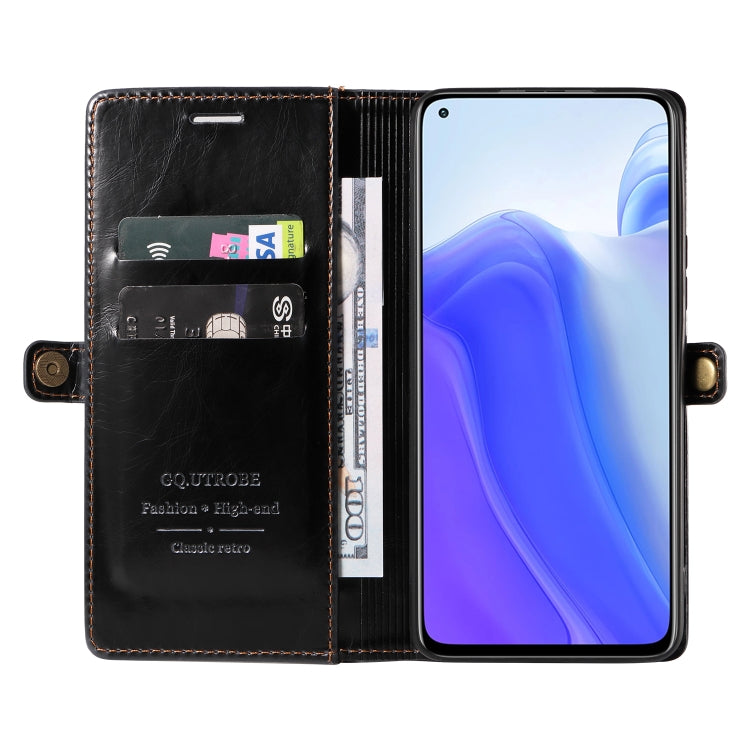 For Xiaomi Mi 10T GQUTROBE RFID Blocking Oil Wax Leather Phone Case