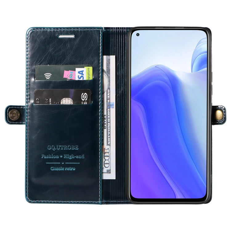 For Xiaomi Mi 10T GQUTROBE RFID Blocking Oil Wax Leather Phone Case