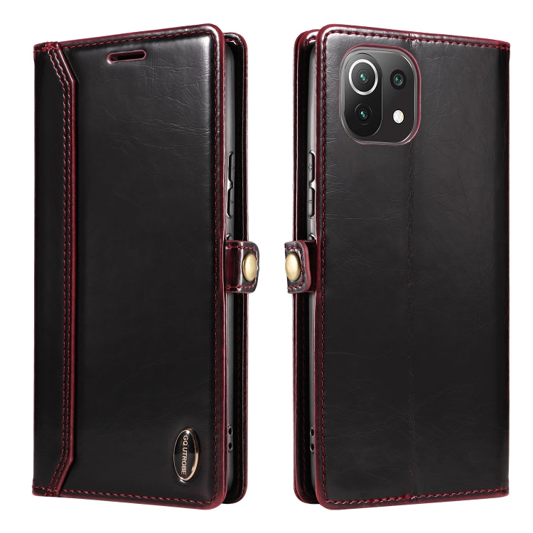 For Xiaomi Mi 11 Lite GQUTROBE RFID Blocking Oil Wax Leather Phone Case