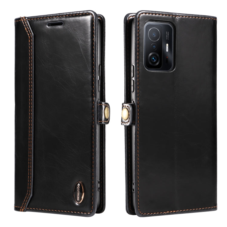 For Xiaomi 11T GQUTROBE RFID Blocking Oil Wax Leather Phone Case