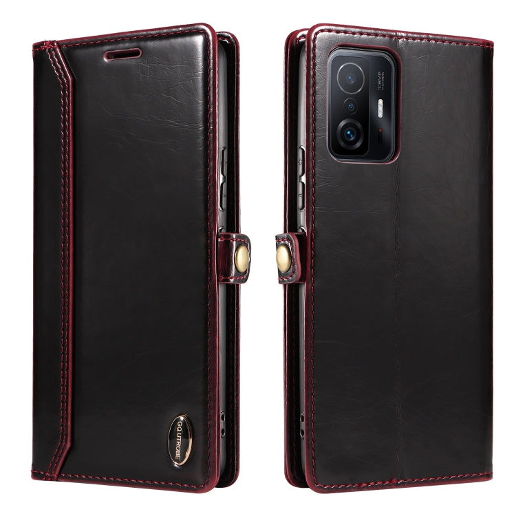 For Xiaomi 11T GQUTROBE RFID Blocking Oil Wax Leather Phone Case